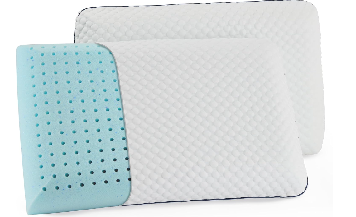WEEKENDER Ventilated Gel Memory Foam Cooling Pillow